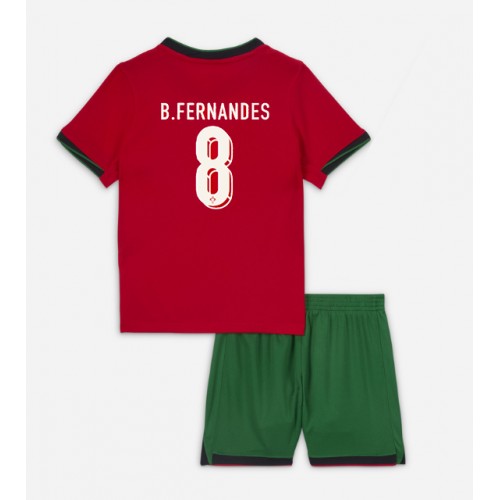 Dětský Fotbalový dres Portugalsko Bruno Fernandes #8 ME 2024 Domácí Krátký Rukáv (+ trenýrky)